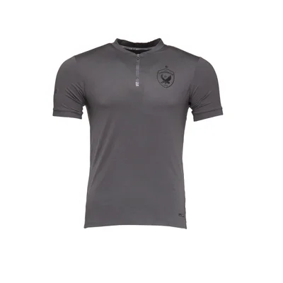 Luxury t-shirt – dark gray, cotton with 1/4 zipper 2025/2026